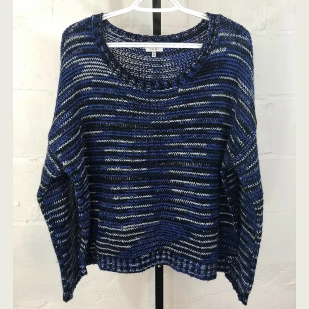 Tobi Oversize Multicolor Sweater Blue
